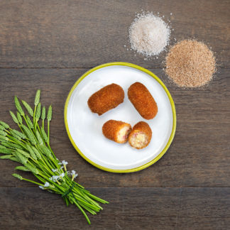 Les Croquettes de Mortadelle au Jambon Fumé, par 3